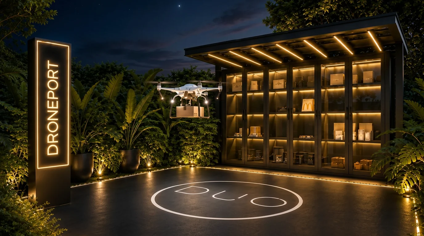 Droneport do DUO Stay Residence com entrega via drone